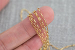 Gold Filled Elongated Oval Rolo Chain 1.3x3mm - Dainty Paperclip Style Wholesale Chains for Permanent Jewelry - USA made