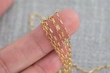 Gold Filled Elongated Oval Rolo Chain 1.3x3mm - Dainty Paperclip Style Wholesale Chains for Permanent Jewelry - USA made