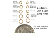 Wholesale- 3mm- 22GA Open 22 Gauge - 14/20 Gold FIlled- USA Made- Click and Lock Design- Perfect for Permanent Jewelry Jump Ring