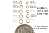 USA Gold Filled Jump Ring 24GA Open 24 ga Gauge GF 14/20 Gold Filled USA Made - 2mm 3mm 4mm 5mm Click and Lock Design- Perfect for Fine Work