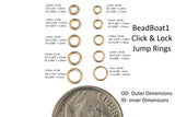 USA Gold Filled Jump Ring 24GA Open 24 ga Gauge GF 14/20 Gold Filled USA Made - 2mm 3mm 4mm 5mm Click and Lock Design- Perfect for Fine Work