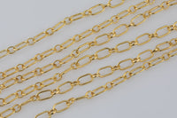 The Big and Small One 14kt Gold Filled 3.2 and 2.8 mm Chunky Long & Short Chain by the Foot - Bold Thick Permanent Jewelry Chain - USA made