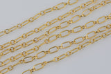 The Big and Small One 14kt Gold Filled 3.2 and 2.8 mm Chunky Long & Short Chain by the Foot - Bold Thick Permanent Jewelry Chain - USA made