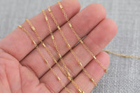 Gold Filled Satellite Round Tubed Chain, Wholesale, USA Made, Chain by foot Permanent Jewelry Chain