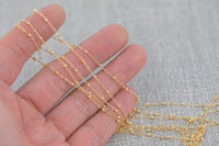 14kt Gold Filled 1.5mm Satellite Chain - Cable Chain with 2mm Balls - Chain for Permanent Jewelry - USA made-xc Permanent Jewelry Chain