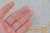 14kt Gold Filled 1.5mm Satellite Chain - Cable Chain with 2mm Balls - Chain for Permanent Jewelry - USA made-xc