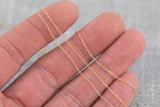 Gold Filled Cable Flat Paperclip Oval Dainty Chain 1.3mm , Wholesale, USA Made, Chain by foot Permanent Jewelry Chain