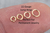 USA Gold Filled Jump Ring 22GA Open 22 Gauge GF - 14/20 Gold FIlled- USA Made Click and Lock Design- Perfect for Permanent Jewelry Jump Ring