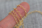 Gold Filled Heart Chain- Heart Chain 3.2mm - Bubble Heart Cable Chain for Permanent Jewelry- Wholesale - USA made Permanent Jewelry Chain