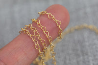 Gold Filled Heart Chain- Heart Chain 3.2mm - Bubble Heart Cable Chain for Permanent Jewelry- Wholesale - USA made Permanent Jewelry Chain