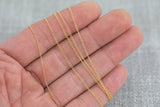 1.3mm Curb Gold-filled Chain by the foot or 10 feet-- Flat Chain Permanent Jewelry Chain