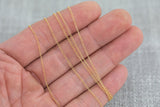 1.3mm Curb Gold-filled Chain by the foot or 10 feet-- Flat Chain Permanent Jewelry Chain