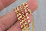 Gold Filled Flat Curb Chain 2.2mm- Wholesale - By the Foot- Made in USA Permanent Jewelry Chain