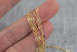 Gold Filled Flat Tubed Chain, 3 plus 1 Oval Links, Wholesale, USA Made, Chain by foot Permanent Jewelry Chain