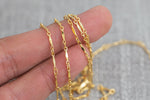 Gold Filled Flat Tubed Chain, 3 plus 1 Oval Links, Wholesale, USA Made, Chain by foot