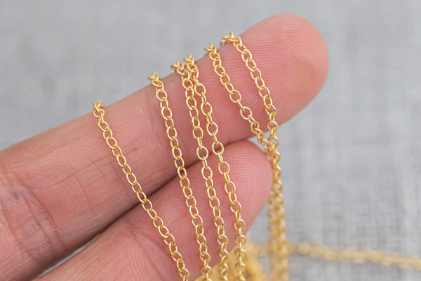 Gold Filled Cable Heavier Chain 1.8mm , Wholesale, USA Made, Chain by foot Permanent Jewelry Chain