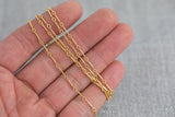 Gold Filled Tubed Chain, 3 plus 1 Oval Links, Wholesale, USA Made, Chain by foot Permanent Jewelry Chain