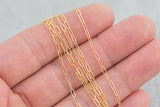 Gold Filled Little Paperclip Chain, Gold Filled Paperclip chain 1.7x4.7mm - Wholesale- Elongated Flat Oval Permanent Jewelry - USA