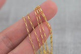 Gold Filled Flat Tubed Rectangular Chain 1.3x3mm links- Wholesale, USA Made, Chain by foot- Paper Clip Chain Permanent Jewelry Chain