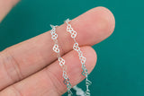 Sterling Silver Chain Fancy Heart Chain 3mm 925 SS Made in USA by the Foot 925ss #28