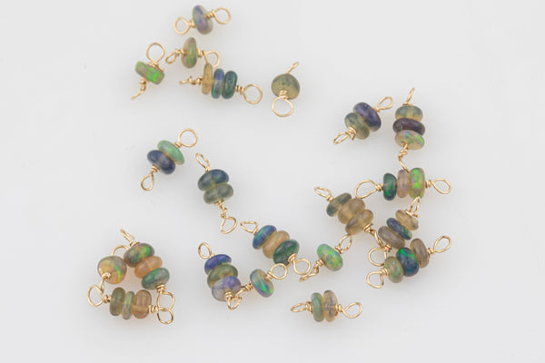 USA Gold Filled Permanent Jewelry Connectors Gemmy Ethiopian Opal Connector 1420 Gold Filled 3mm 925 Sterling Silver
