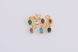 6pc 18k Gold Dainty Tiny Round Birthstone Charms- Assorted Colors -4mm- 6 pcs per order