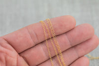 1.3mm -1.5mm Gold-filled Chain by the foot or 10 feet-- Flat Chain Permanent Jewelry Chain
