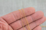 1.3mm -1.5mm Gold-filled Chain by the foot or 10 feet-- Flat Chain