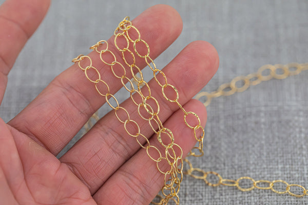 5.5mm Oval Chain Gold Fill Chain - Wholesale - By the Foot- 14/20 Permanent Jewelry Chain