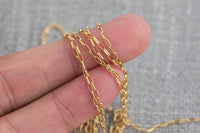 Gold Filled Elongated Oval Rolo Chain 1.3x3mm - Dainty Paperclip Style Wholesale Chains for Permanent Jewelry - USA made