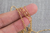 Gold Filled Elongated Oval Rolo Chain 1.3x3mm - Dainty Paperclip Style Wholesale Chains for Permanent Jewelry - USA made