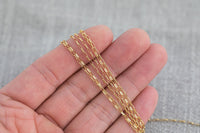 Gold Filled Elongated Oval Rolo Chain 1.3x3mm - Dainty Paperclip Style Wholesale Chains for Permanent Jewelry - USA made