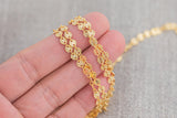 Seguin Disc Lined Finish- 14K Gold Filled Chain by the Foot - USA Made - Perfect For Permanent Jewelry - Made in USA Permanent Jewelry Chain