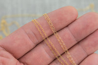 1.3mm -1.5mm Gold-filled Chain by the foot or 10 feet-- Flat Chain