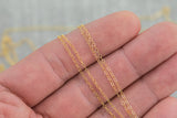 1.3mm -1.5mm Gold-filled Chain by the foot or 10 feet-- Flat Chain Permanent Jewelry Chain