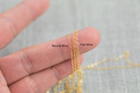 1.3mm -1.5mm Gold-filled Chain by the foot or 10 feet-- Flat Chain