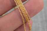 Gold Filled Drawn Flat Chain 1.3mm Heavy , Wholesale, USA Made, Chain by foot Permanent Jewelry Chain