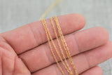 Gold Filled Drawn Flat Chain 1.3mm Heavy , Wholesale, USA Made, Chain by foot Permanent Jewelry Chain