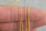 Gold Filled Drawn Flat Chain 1.3mm Heavy , Wholesale, USA Made, Chain by foot Permanent Jewelry Chain