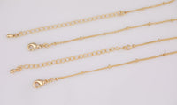 18" Satellite Necklaces Tarnish Resistant! With Long Extender! Satellite Chain Necklaces 18 inches Tarnish Resistant Gold Plated