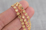 Seguin Disc Lined Finish- Gold Filled Chain by the Foot - USA Made - Perfect For Permanent Jewelry - Made in USA Permanent Jewelry Chain