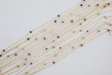 Gold filled Gemstone Satellite Chain Permanent Jewelry Connectors- Birthstone and gemstones- 50mm spacing- 2-4mm stone size- 10 feet or 50ft