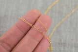 Gold Filled Round Paper Clip Krinkled Waves Chain, Elongated Oval Chain, 2x5.5mm and 1.8x4mm links, , Wholesale, USA Made, Chain by foot