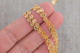 14K Gold Filled Lined Sequin Disc Chain by the Foot