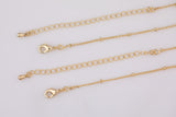 16" Satellite Necklaces Tarnish Resistant! With Long Extender! Satellite Chain Necklaces 16 inches Tarnish Resistant Gold Plated
