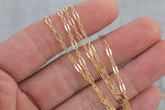 Gold Filled Flat Tubed Chain, 3 plus 1 Oval Links, Wholesale, USA Made, Chain by foot