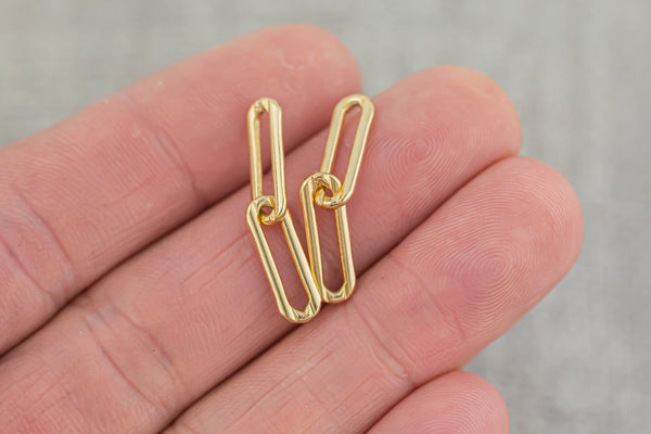 Gold filled Paperclip Large Link Connector- 2 links- 5.4mmx28mm- Sold by the piece
