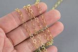 Star Chain Gold Plated Brass. High Quality 18 Karat Gold Plating. By THE YARD /3 feet