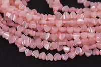 Iridescent Mother of Pearl MOP Shell Heart Beads- Side Drilled- 6mm - 15.5'' Strand Shell Beads