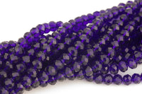 8mm Royal Blue Royal Blue Navy Blue Dark blue Crystal Rondelle Beads - 2 or 5 or 10 STRANDS